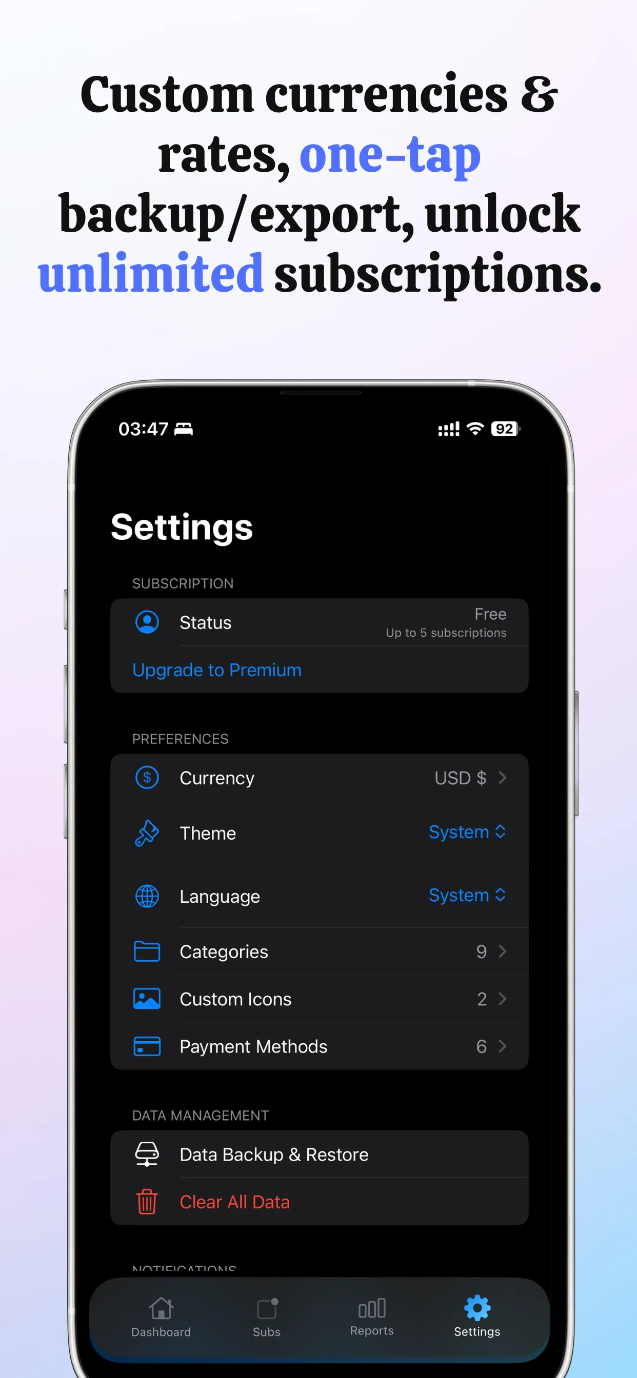 PocketSubs应用截图 4 - iPhone版本界面